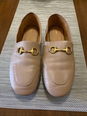 Quince Taupe Leather Horsebit Loafers